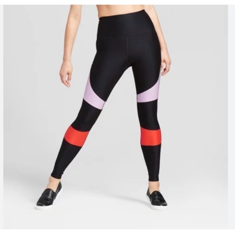 Joy Lab Women's Performance High Waist Color Block Leggings Size M EUC